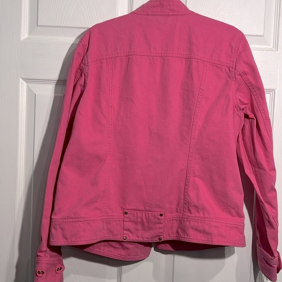Perfect by Carson Kressley Ladies Denim Jacket - Size Large - Pink - Picture 9 of 9